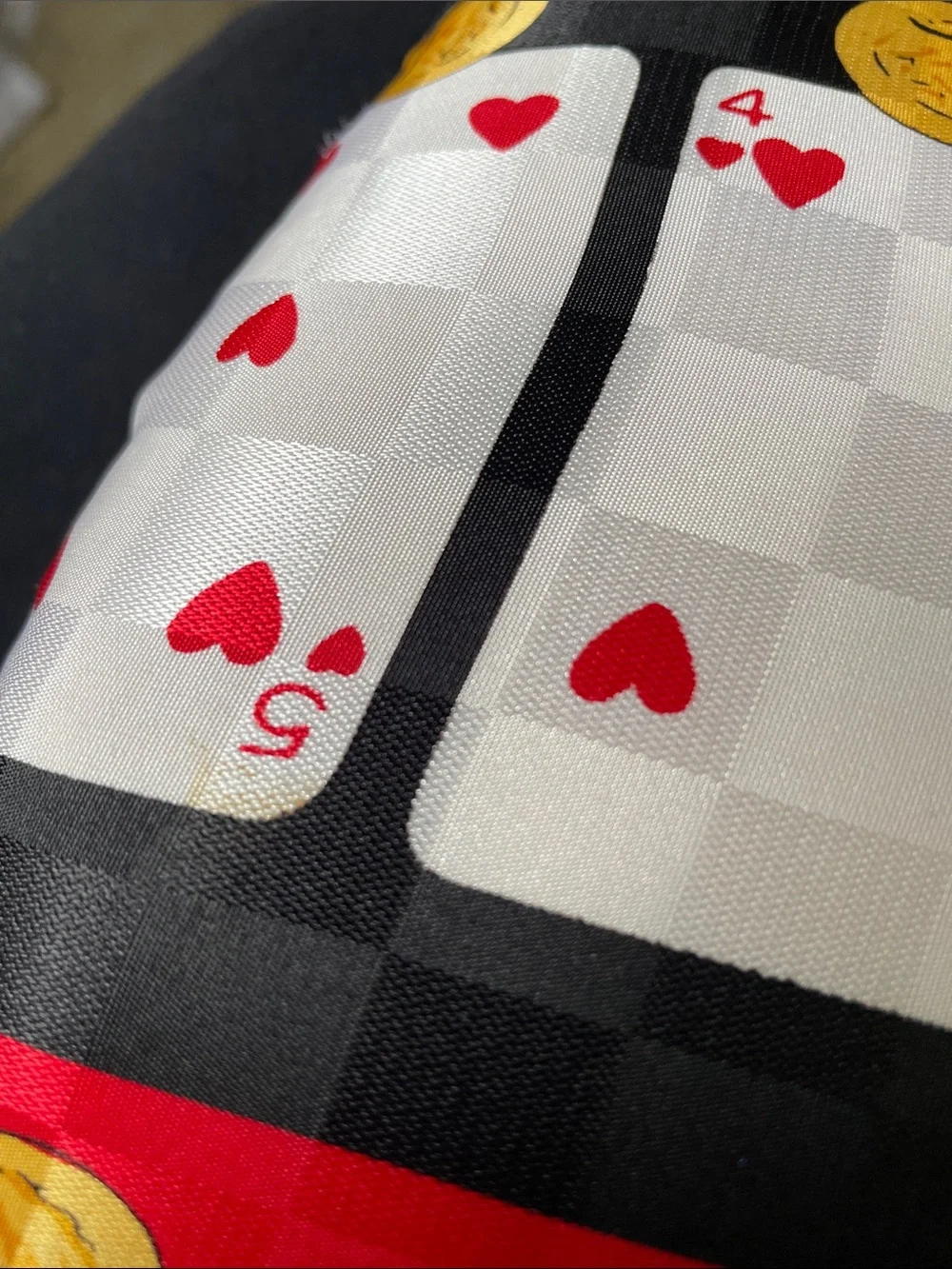 Vintage Black Playing Card Print Crossbody Bag